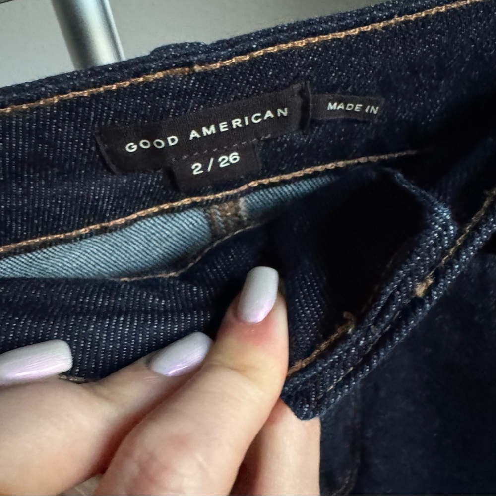 NWT Good American Stretch Denim Midi Skirt Sz 2/26 - Picture 12 of 13